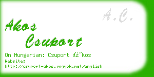 akos csuport business card